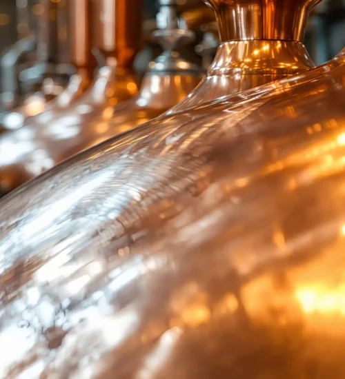 Ein Kupferkessel aus einer Brauerei.