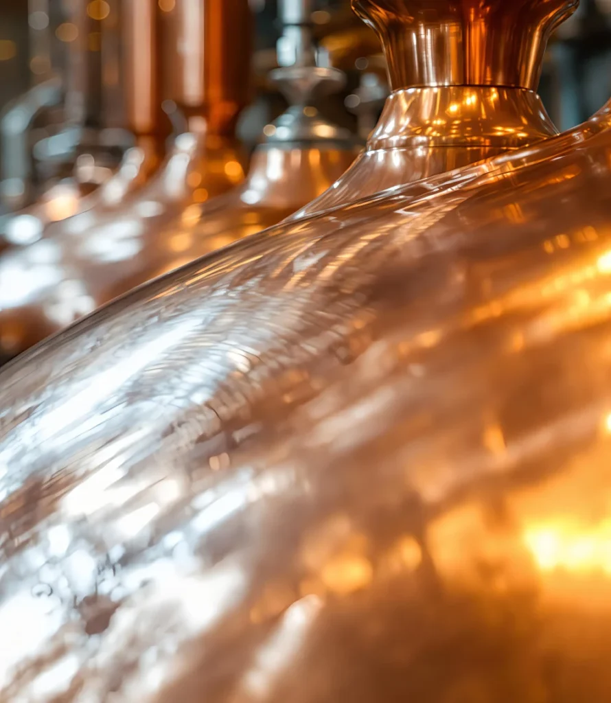 Ein Kupferkessel aus einer Brauerei.