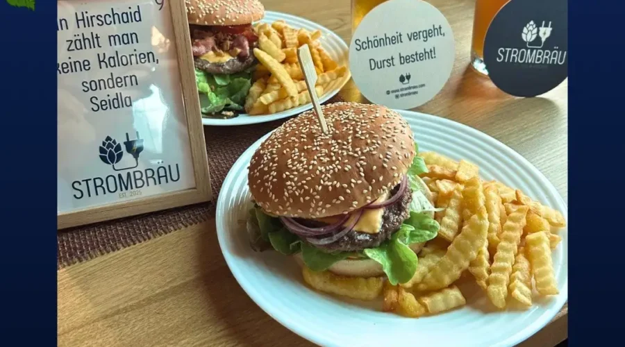 Leckere Flammkuchen und Burger